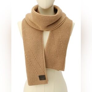 ALLSAINTS wool blend traveling rib knit scarf